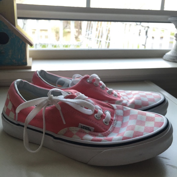 pink checkered shoes
